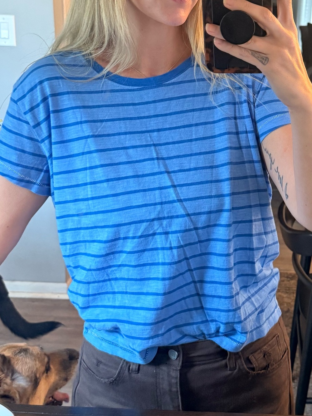 Vineyard Vines Light Blue Striped Crewneck Tee